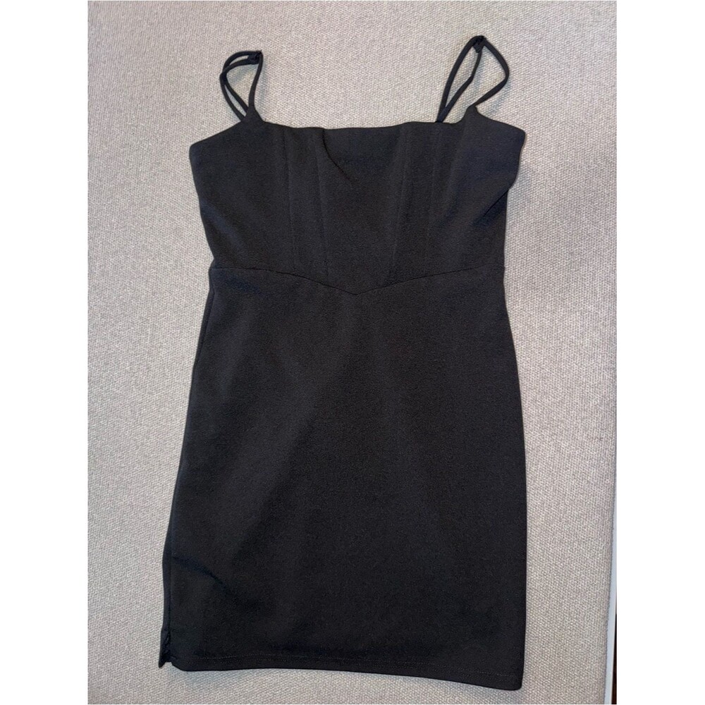 Aqua size medium Black Spaghetti Straps mini dress